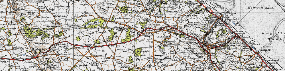 Old map of Lloc in 1947