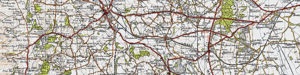 Old map of Leeswood Old Hall in 1947