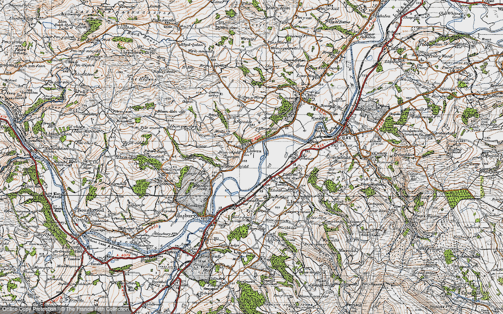 Old Map of Historic Map covering Bryn yr Hydd Common in 1947