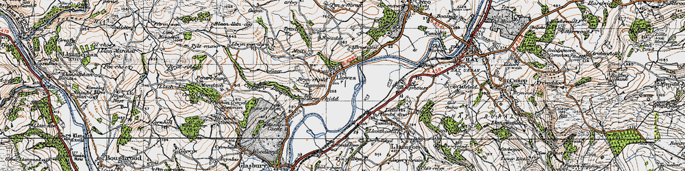 Old map of Llowes in 1947
