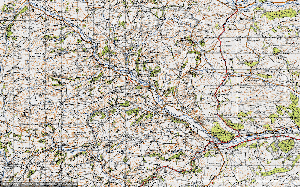 Old Map of Lloyney, 1947 in 1947