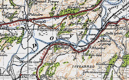 Old map of Llugwy in 1947
