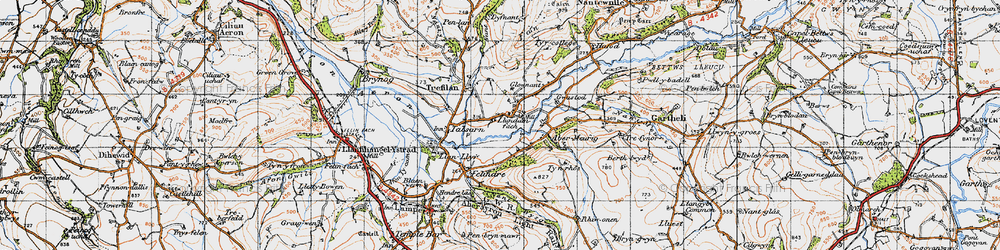 Old map of Abermeurig in 1947