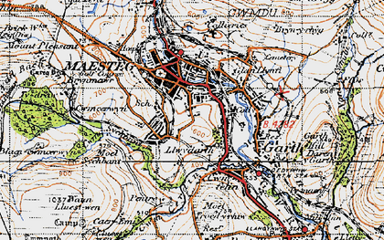 Old map of Llwydarth in 1947