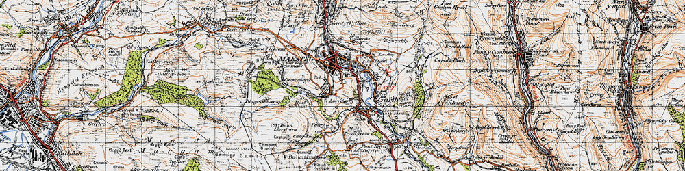 Old map of Blaen-cwmcerwyn in 1947