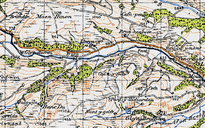 Old map of Llwyn-derw in 1947