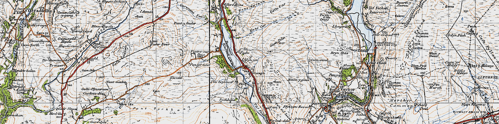 Old map of Afon Taf Fawr in 1947