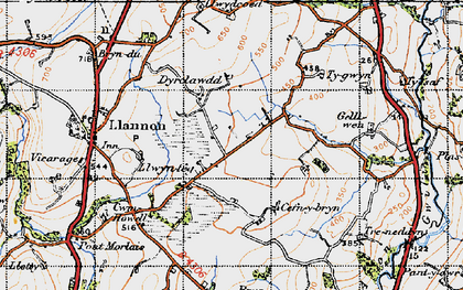 Old map of Brynmaen in 1947