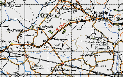 Old map of Llwyn-y-go in 1947