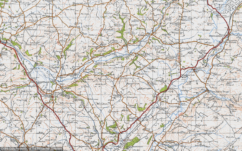Old Map of Historic Map covering Brynblodau in 1947