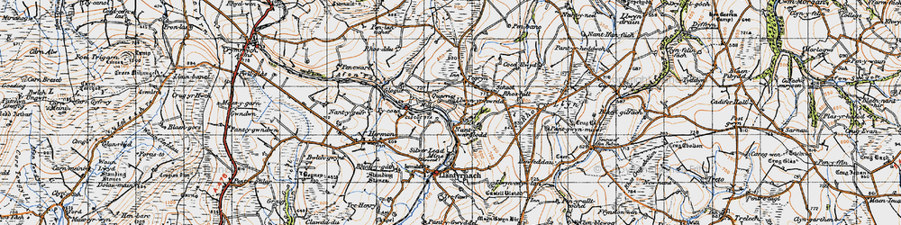 Old map of Llwyn-yr-hwrdd in 1946