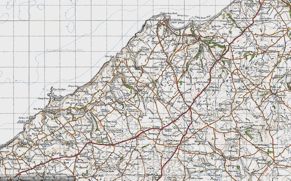 Old Map of Llwyndafydd, 1947 in 1947