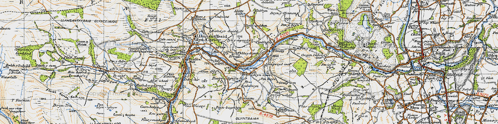 Old map of Llwynmawr in 1947