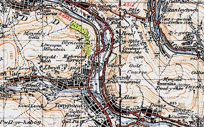 Old map of Llwynypia in 1947