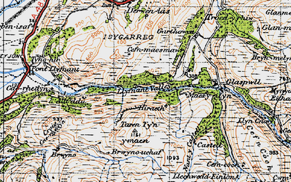 Old map of Llyfnant Valley in 1947