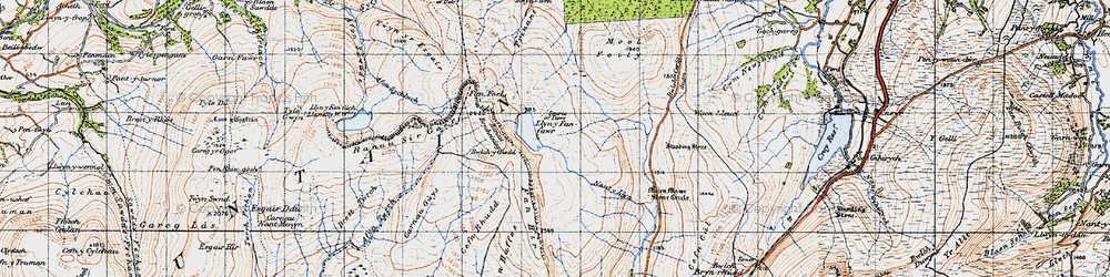 Old map of Afon Sychlwch in 1947