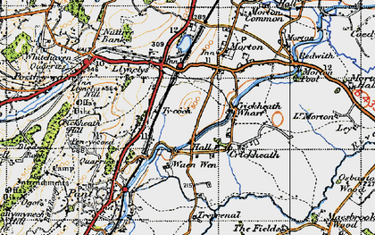 Old map of Llynclys in 1947