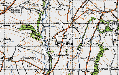 Old map of Llys-y-frân in 1946