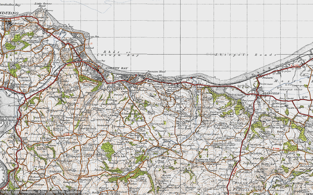 Old Map of Historic Map covering Bryn-Morfydd in 1947