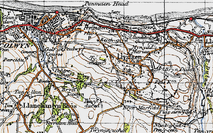Old map of Bryn-Morfydd in 1947