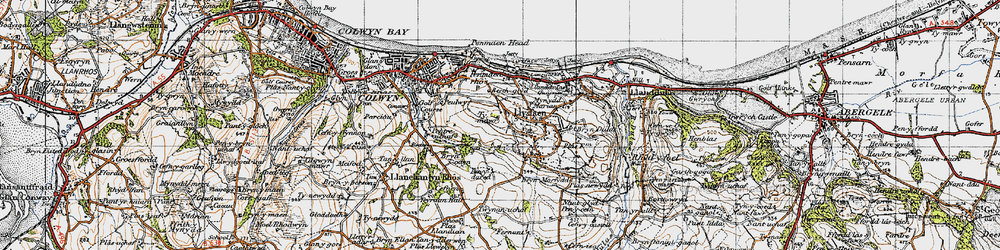 Old map of Llysfaen in 1947