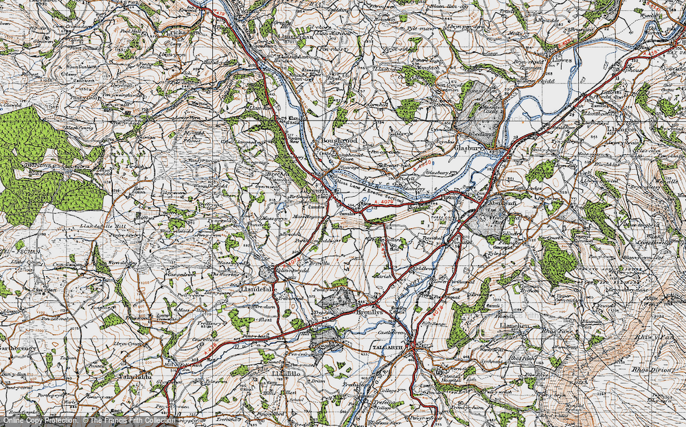 Old Map of Llyswen, 1947 in 1947