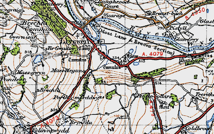 Old map of Llyswen in 1947