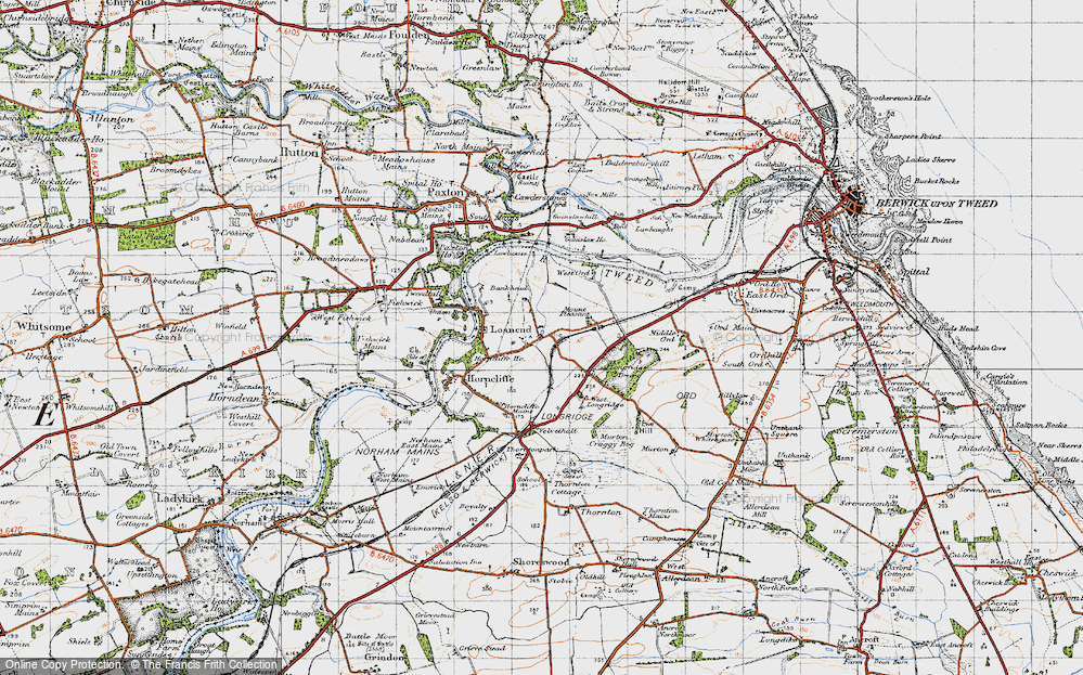 Old Map of Historic Map covering Lilliestead in 1947