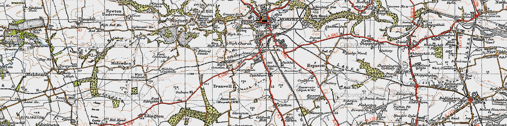 Old map of Loansdean in 1947