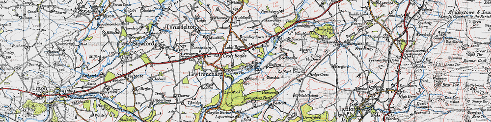 Old map of Widdacombe in 1946