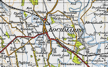Old map of Lochmaben in 1947