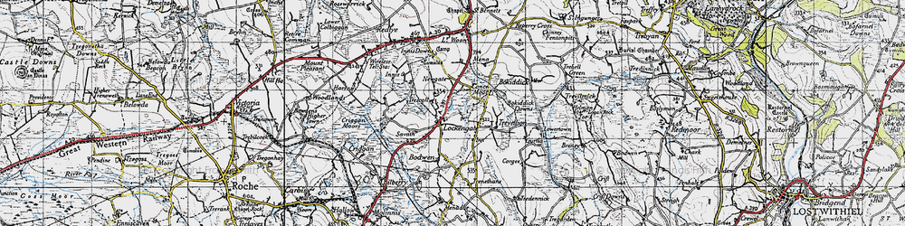 Old map of Lockengate in 1946