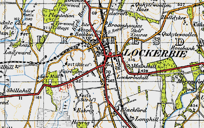 Old map of Lockerbie in 1947
