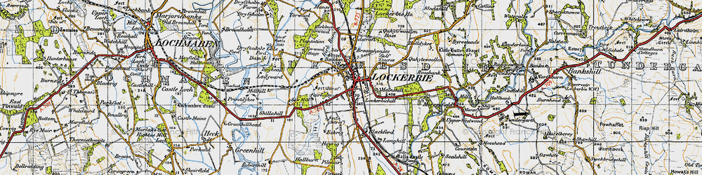 Old map of Lockerbie in 1947