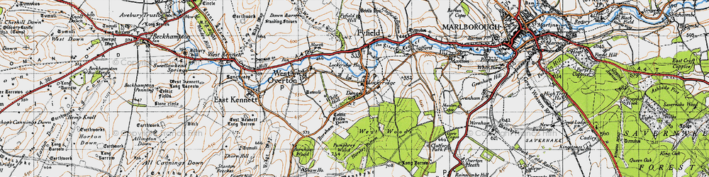 Old map of Lockeridge in 1940