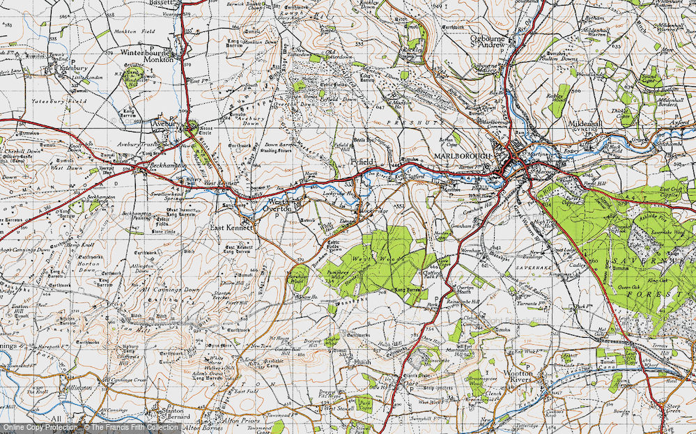 Old Map of Lockeridge Dene, 1940 in 1940
