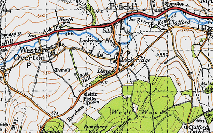 Old map of Lockeridge Dene in 1940