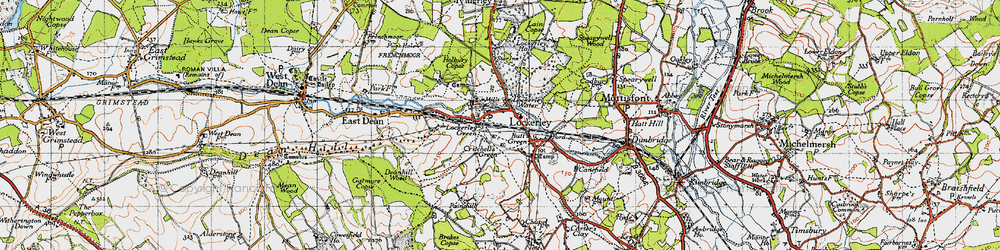 Old map of Lockerley in 1940