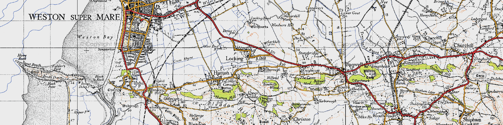 Old map of Locking in 1946