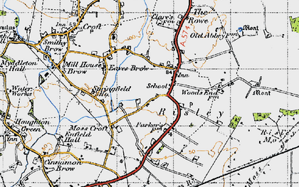 Old map of Locking Stumps in 1947