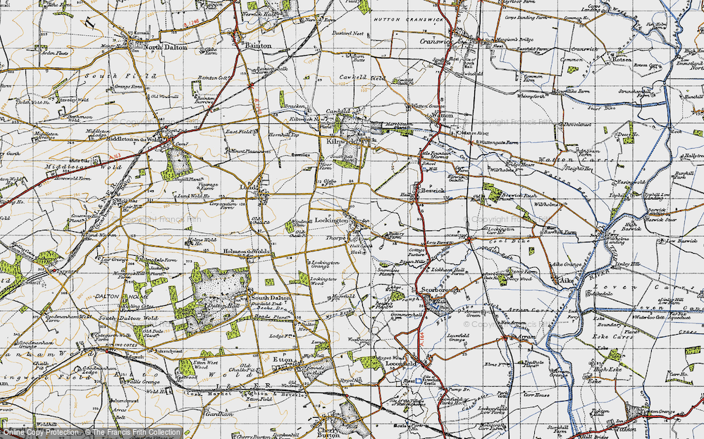 Old Map of Historic Map covering Windmill Whin in 1947