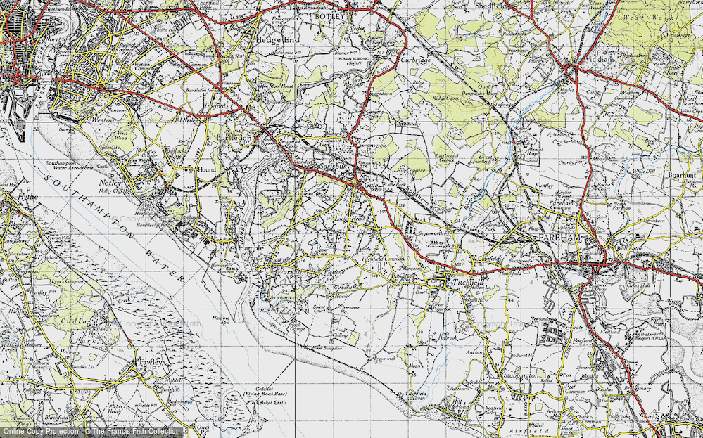 Old Map of Locks Heath, 1945 in 1945