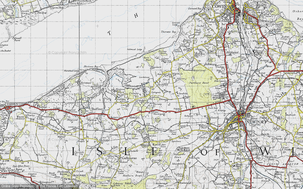 Old Map of Historic Map covering Bulls Wood in 1945