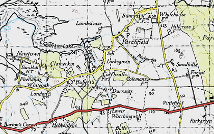 Old map of Bulls Wood in 1945