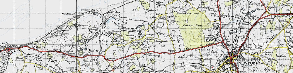 Old map of Bulls Wood in 1945