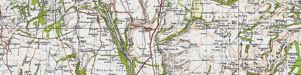Old map of Adderstone Rigg in 1947