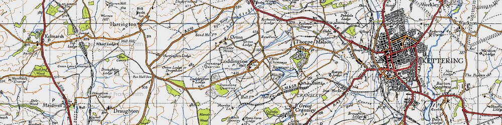 Old map of Loddington in 1946