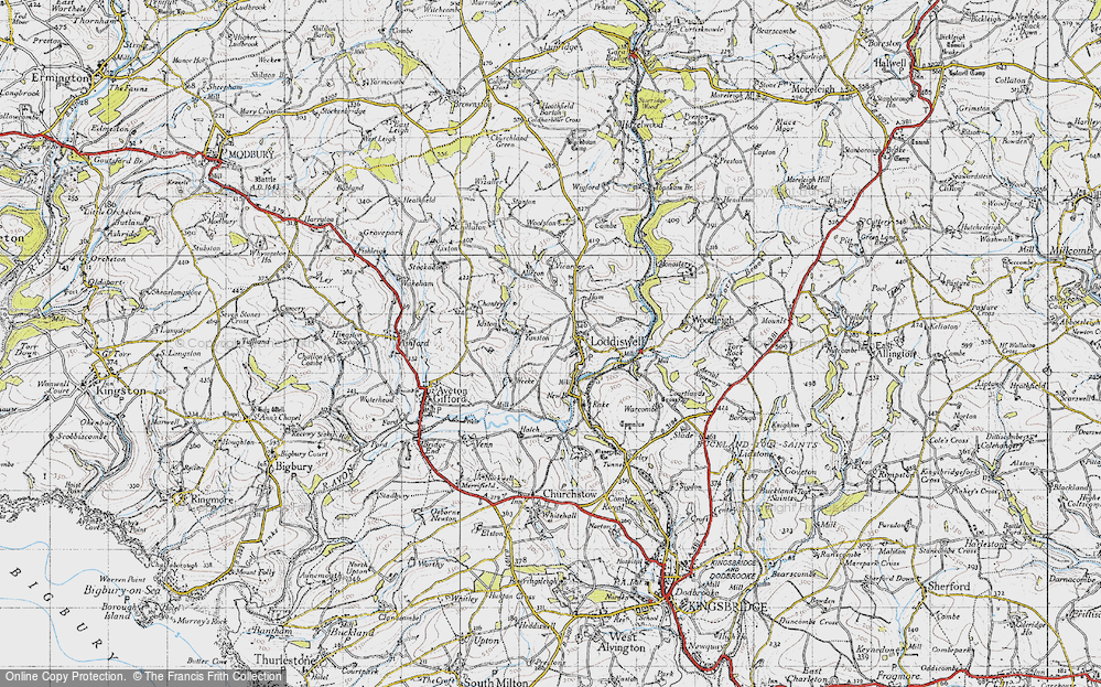 Old Map of Loddiswell, 1946 in 1946
