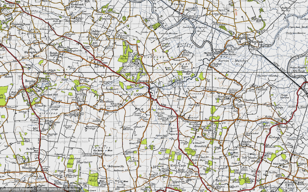Old Map of Loddon, 1946 in 1946