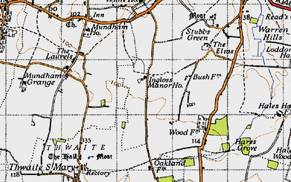 Old map of Loddon Ingloss in 1946